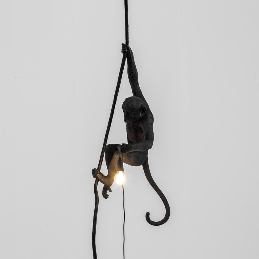 Seletti Подвесной светильник из пластмассы The monkey lamp black 14923 - Вид №7