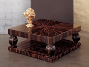 Rozzoni Низкий квадратный деревянный журнальный столик с журнальной стойкой Classic