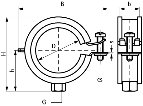 3373018 BISMAT® Flash Хомуты с вкладышем epdm (M8, M8/10) для всех видов труб walraven  - Вид №1