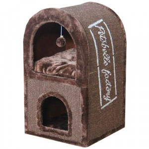 ПР0039876 Дом-когтеточка для кошек Нью-Йорк 40х40х70см коричневый Foxie
