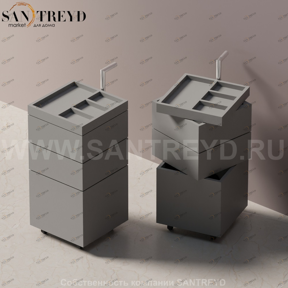 O.J.C. Тумба на роликах серая ACOM0500NG Agape 