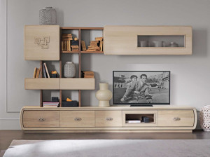 Деревянная секционная оборудованная стена