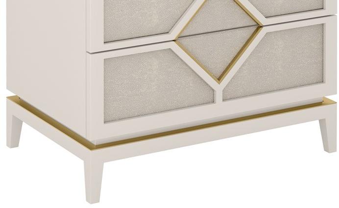 FRATO Прямоугольная прикроватная тумбочка из лакированной древесины с ящиками Diamond Ffu020006abd - Вид №2