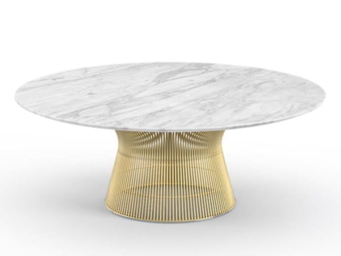 Круглый журнальный столик из мрамора и стали Knoll Platner ARCH-00044218 - Вид №4