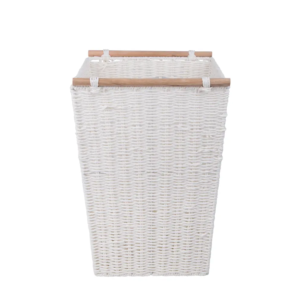 Корзинка плетеная 31x31x45 см бумага цвет белый без крышки 18878532 STLM-2126781 Santreyd Paper