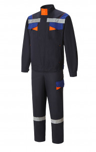 69400 Костюм "Энерджи" темно-синий-оранжевый  Летняя спецодежда  размер 52-54/182-188
