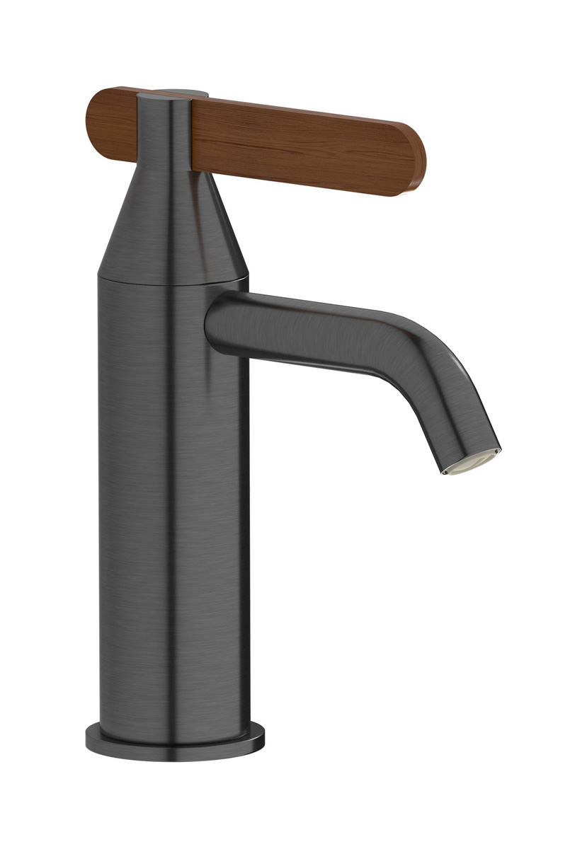 Смеситель для раковины на 1 отверстие в комплекте с донным клапаном WE ARE IB oh397ss Brushed Black Chrome Soho