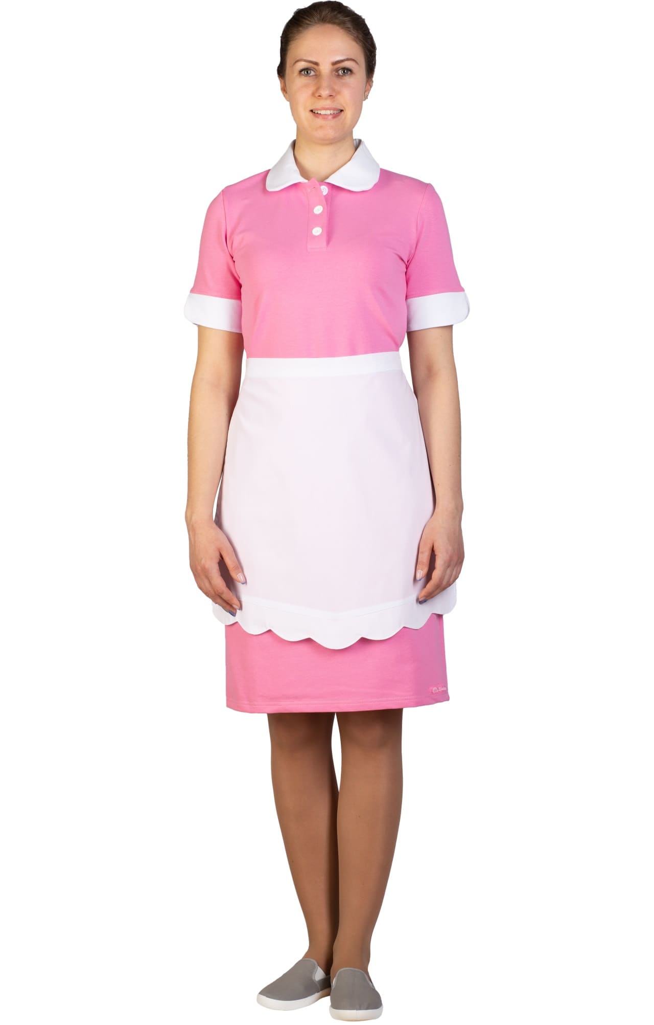 4958036 Платье-поло трикотажное цвет PINK (розовый) GRACE  Одежда для обслуживающего персонала  размер 56 (4XL)  - Вид №3