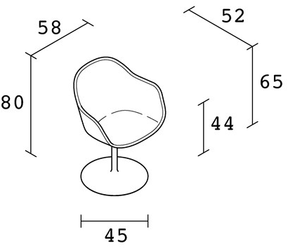 Alias Поворотное кожаное кресло с подлокотниками New lady 07d - Вид №1