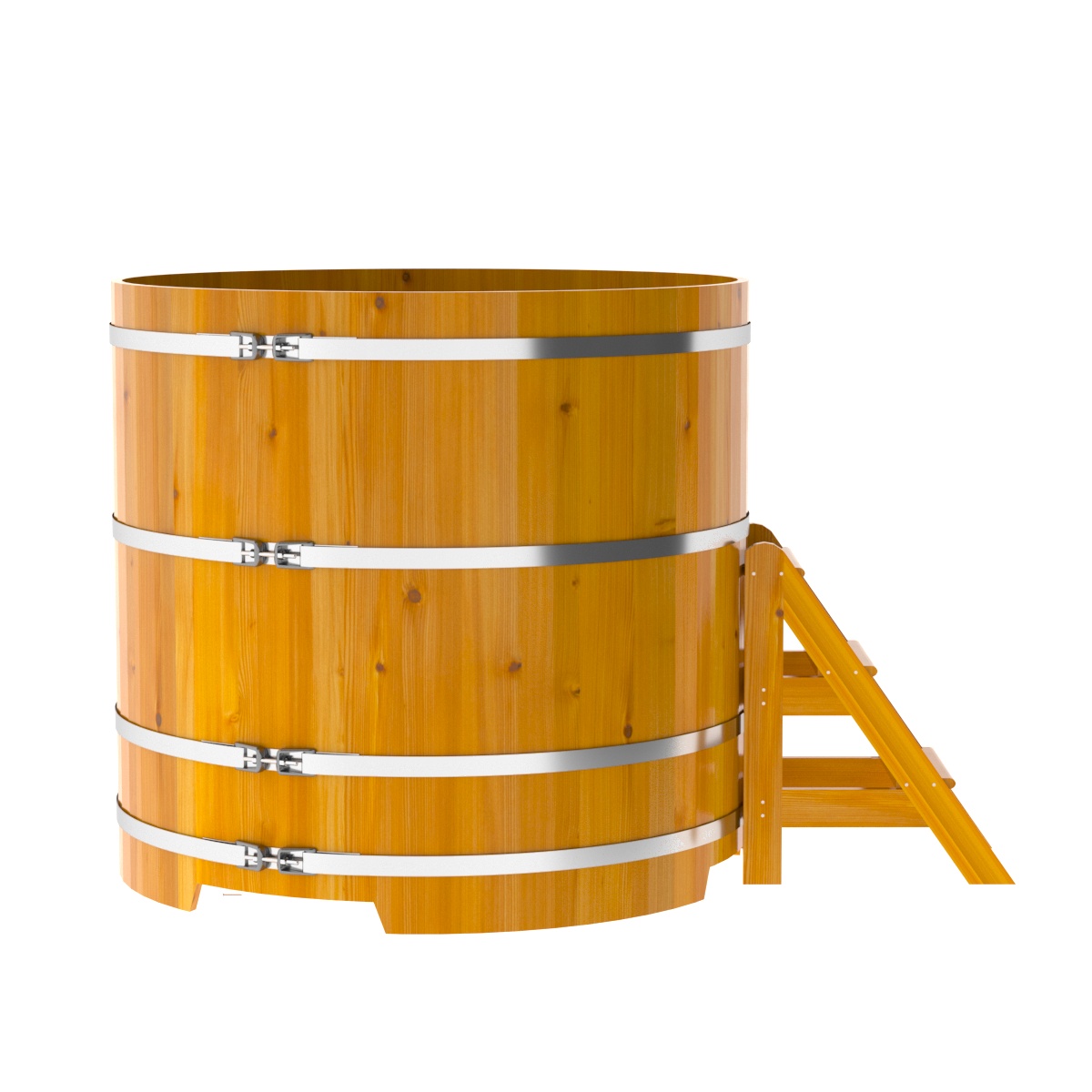 2235 Купель круглая из лиственницы Рустик d=1,50х1,4 натуральная Alyarus  - Вид №3