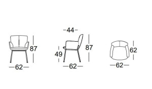 Кожаный мягкий стул с подлокотниками