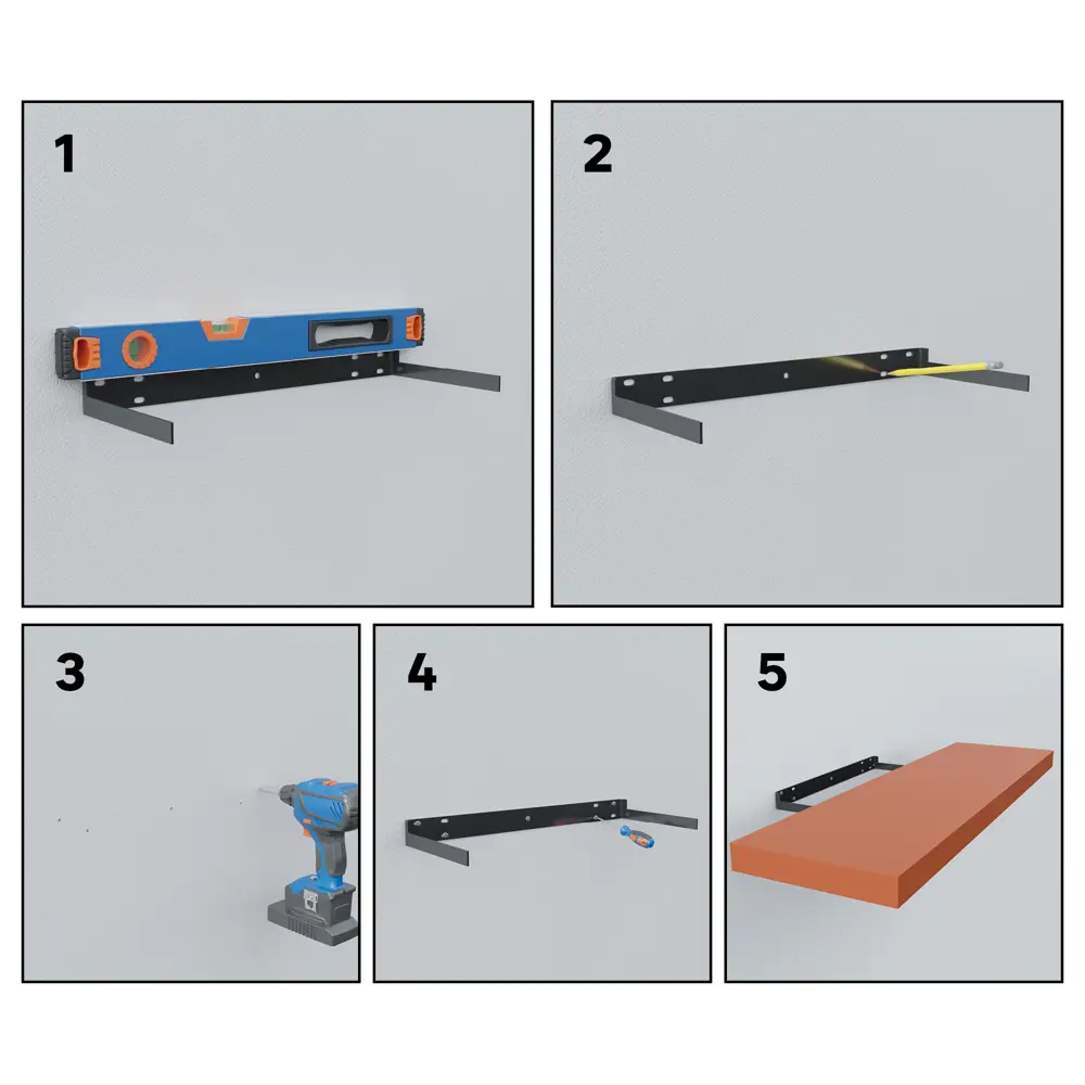 Настенная полка SPACEO Cotta 80 см - стильный акцент для вашего интерьера 82877536 STLM-0037380 - Вид №5