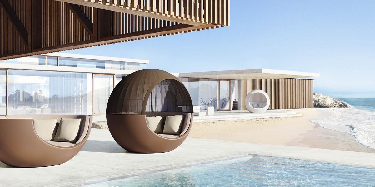 088230 Кровать Ulm Moon c плетеным навесом Vondom Vela - Вид №6