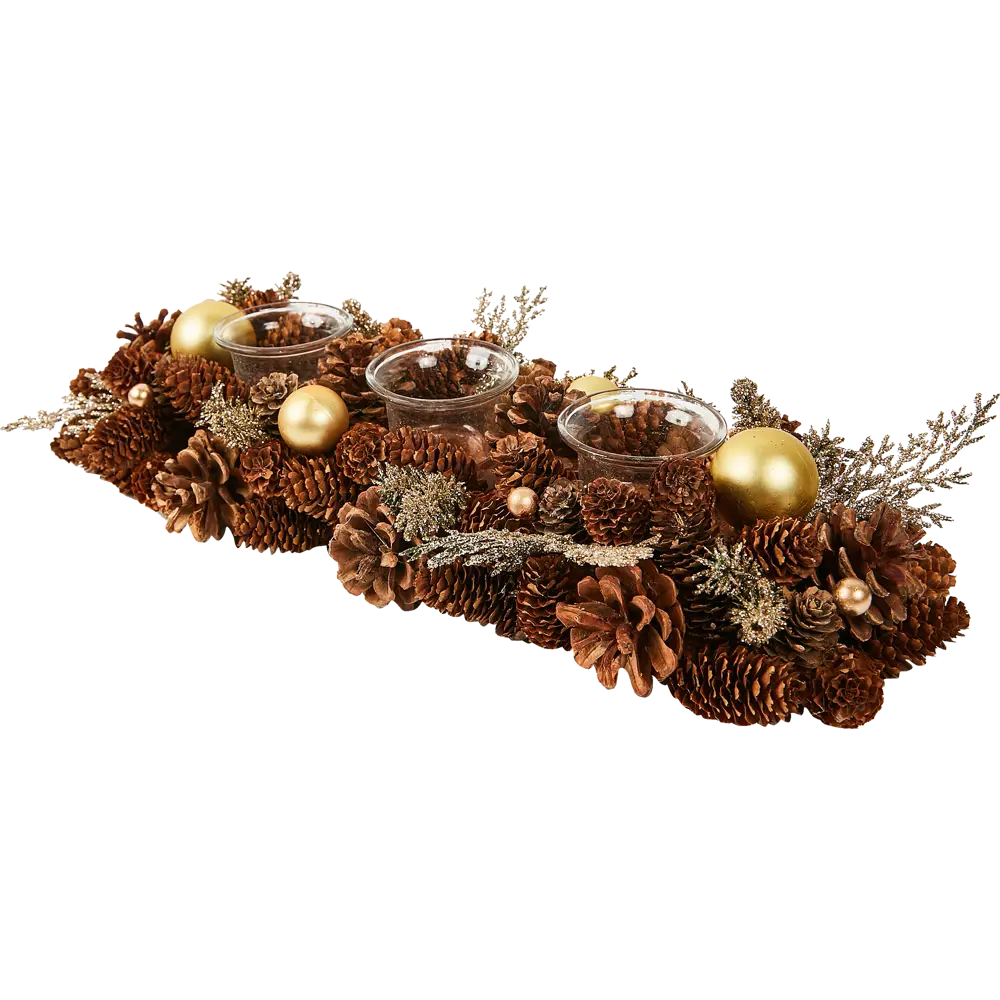 87008999 Новогодняя фигурка Подсвечник с шишками STLM-0955348 Santreyd 