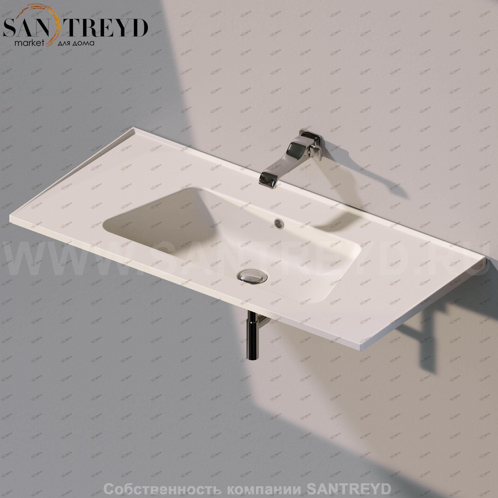 BM105L9003 Подвесная раковина настенная прямоугольная Ceramica Flaminia Bloom бежевая