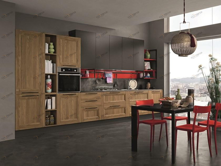 Febal Casa Линейная кухня с ручками sun-id-1430838