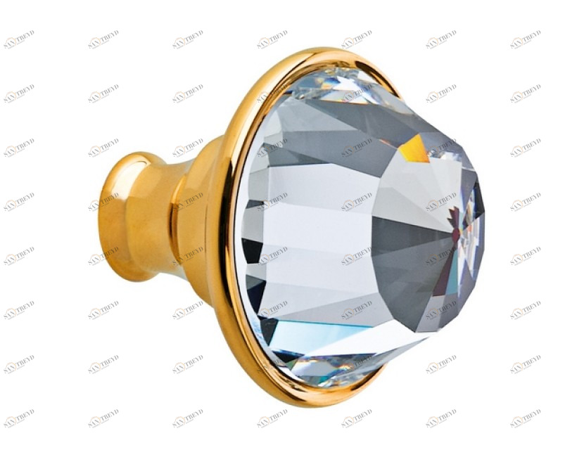 0Z5741.000.62 Ручка для шкафа диаметром 34 мм с кристаллами сваровски Сатин никель Mestre 