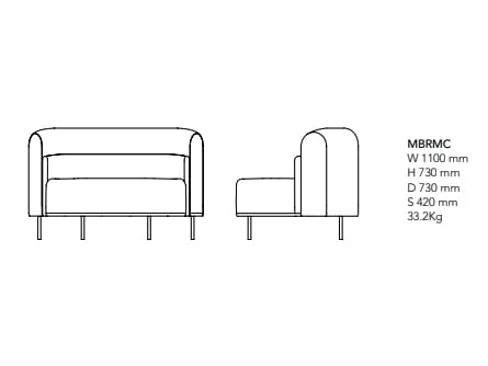 Тканевое кресло с подлокотниками Mobboli Mont Blanc ARCH-00045772 - Вид №4