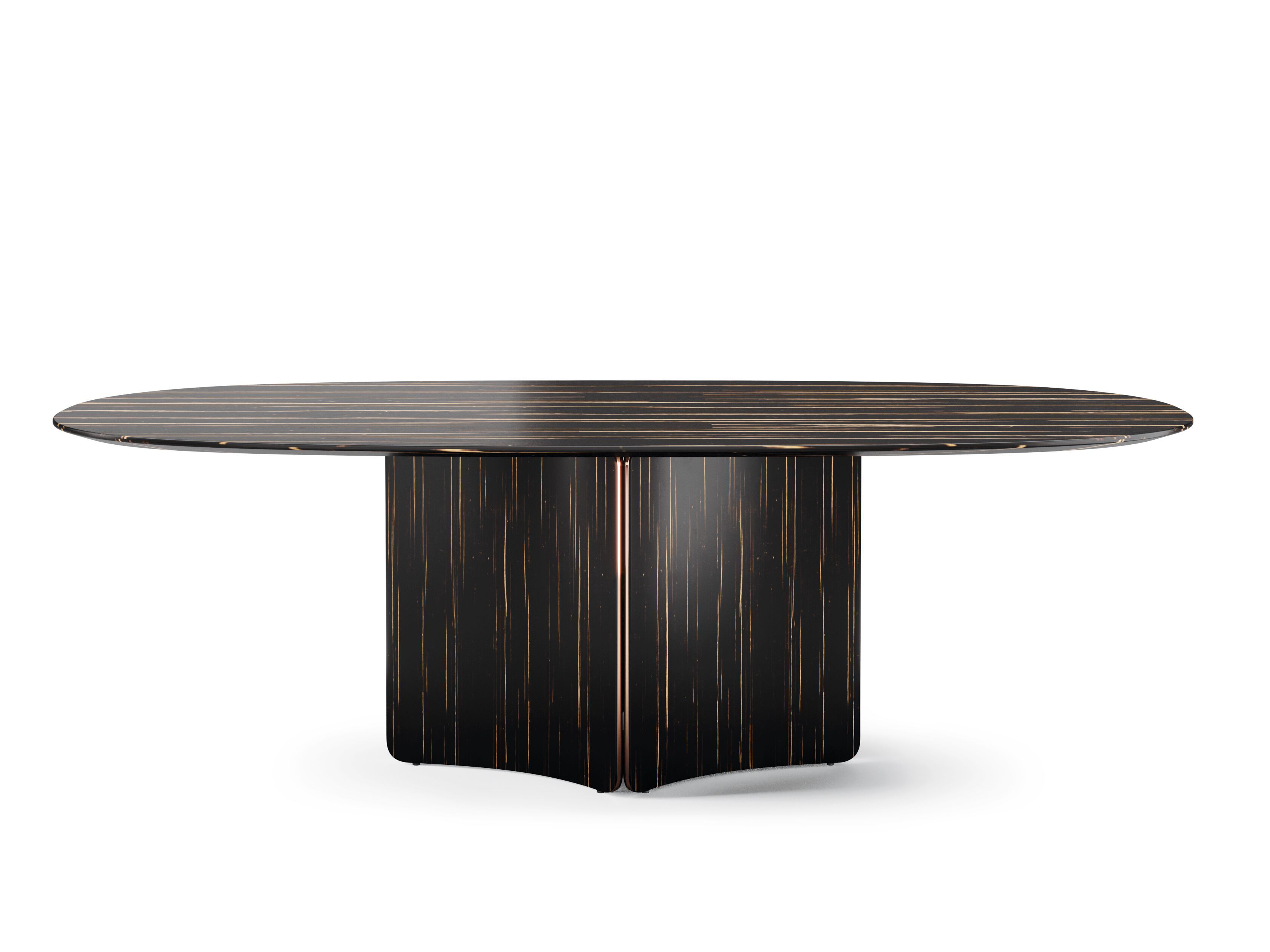 Овальный обеденный стол из черного дерева PRADDY Natur ARCH-00056548