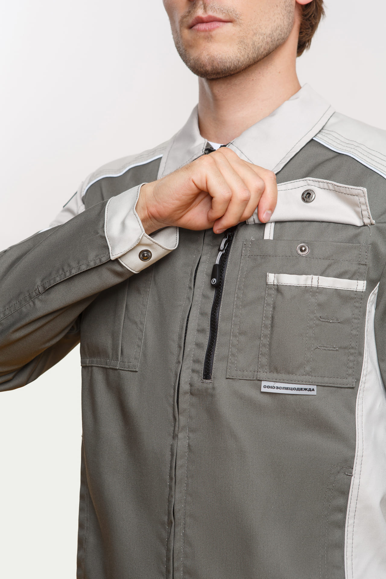 4957101 Костюм  NEW серый хаки с серым песком STATUS  Летняя спецодежда  размер 52-54/170-176  - Вид №8