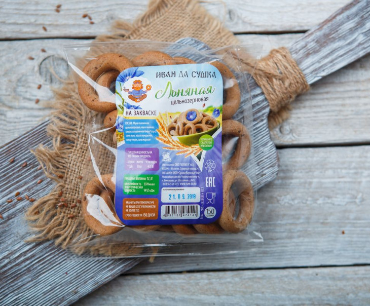 2077 Сушка льняная цельнозерновая на закваске Вкусляндия  - Вид №1