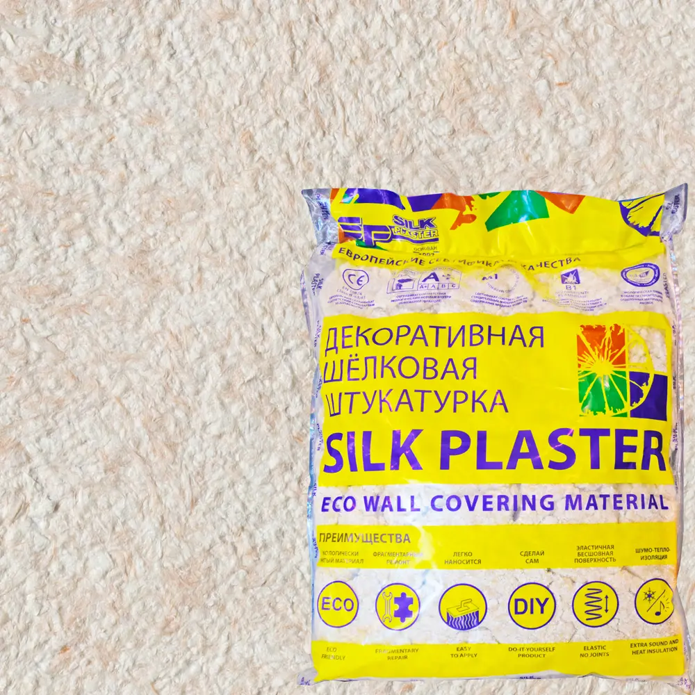 Жидкие обои Silk Plaster Оптима 058 1 кг цвет оранжевый/белый 82453395 STLM-2125659 