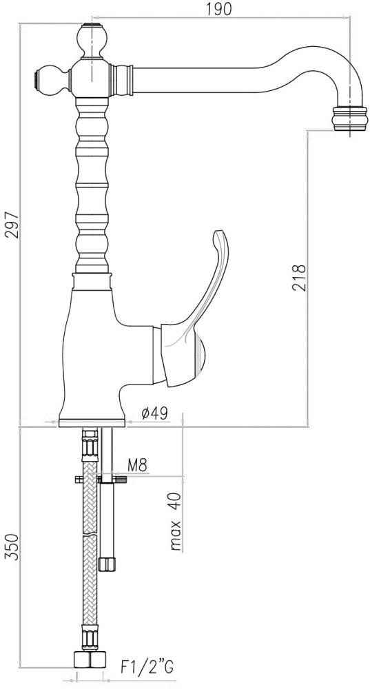 AU831802060 Смеситель для раковины Armony , медь Webert Aurora - Вид №1