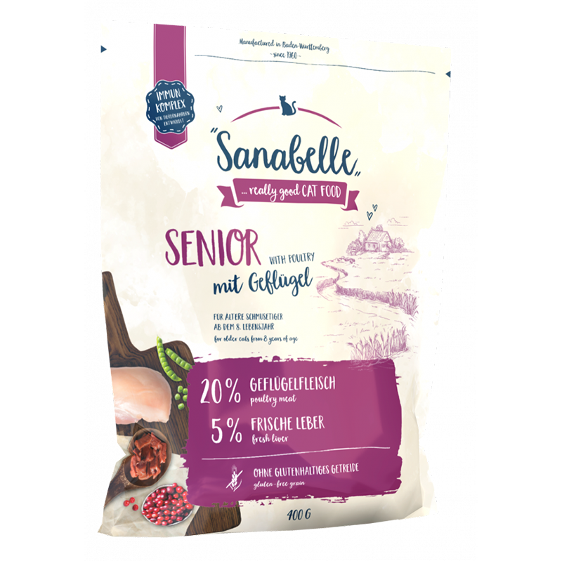 Т0042582 Корм для кошек Senior для пожилых с птицей сух. 400г SANABELLE 