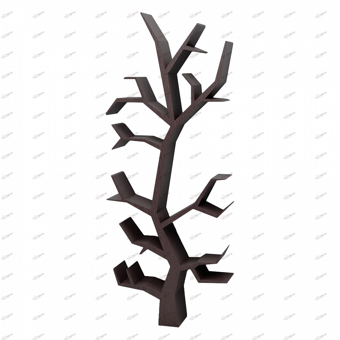 Стеллаж деревянный дизайнерский венге "Дерево" от Odingeniy ODINGENIY СТЕЛЛАЖИ "ДЕРЕВО" 178377 Венге 