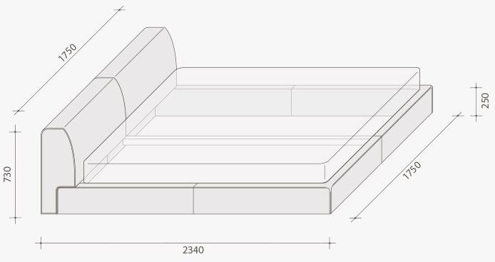 Lema Двуспальная кровать с обивкой из ткани sun-id-1504432 - Вид №4