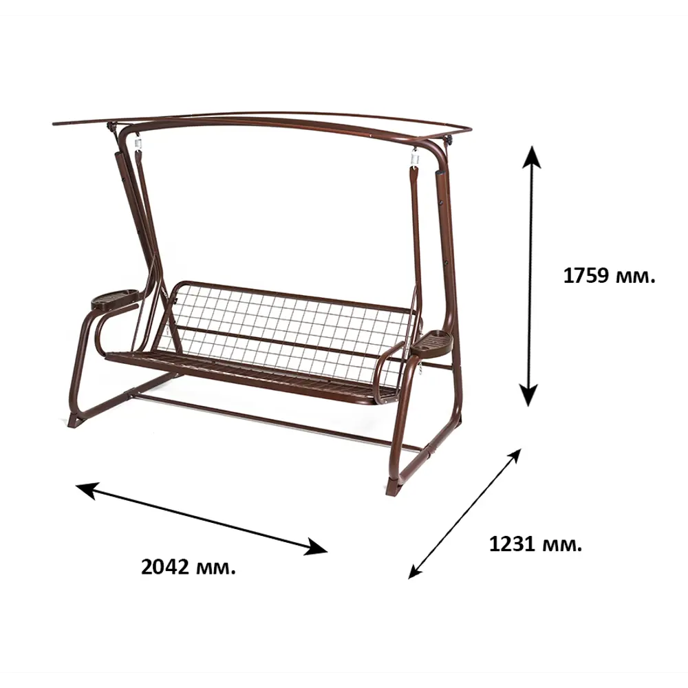 Качели садовые Emmi 3-х местные шоколадный Santreyd Качели садовые 3-х местные STLM-2193499 - Вид №21