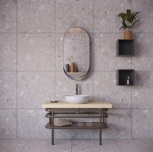 Овальное зеркало с настенным контейнером