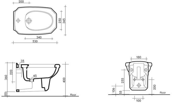 736 Биде подвесное Provence '700 BLEU PROVENCE - Вид №1