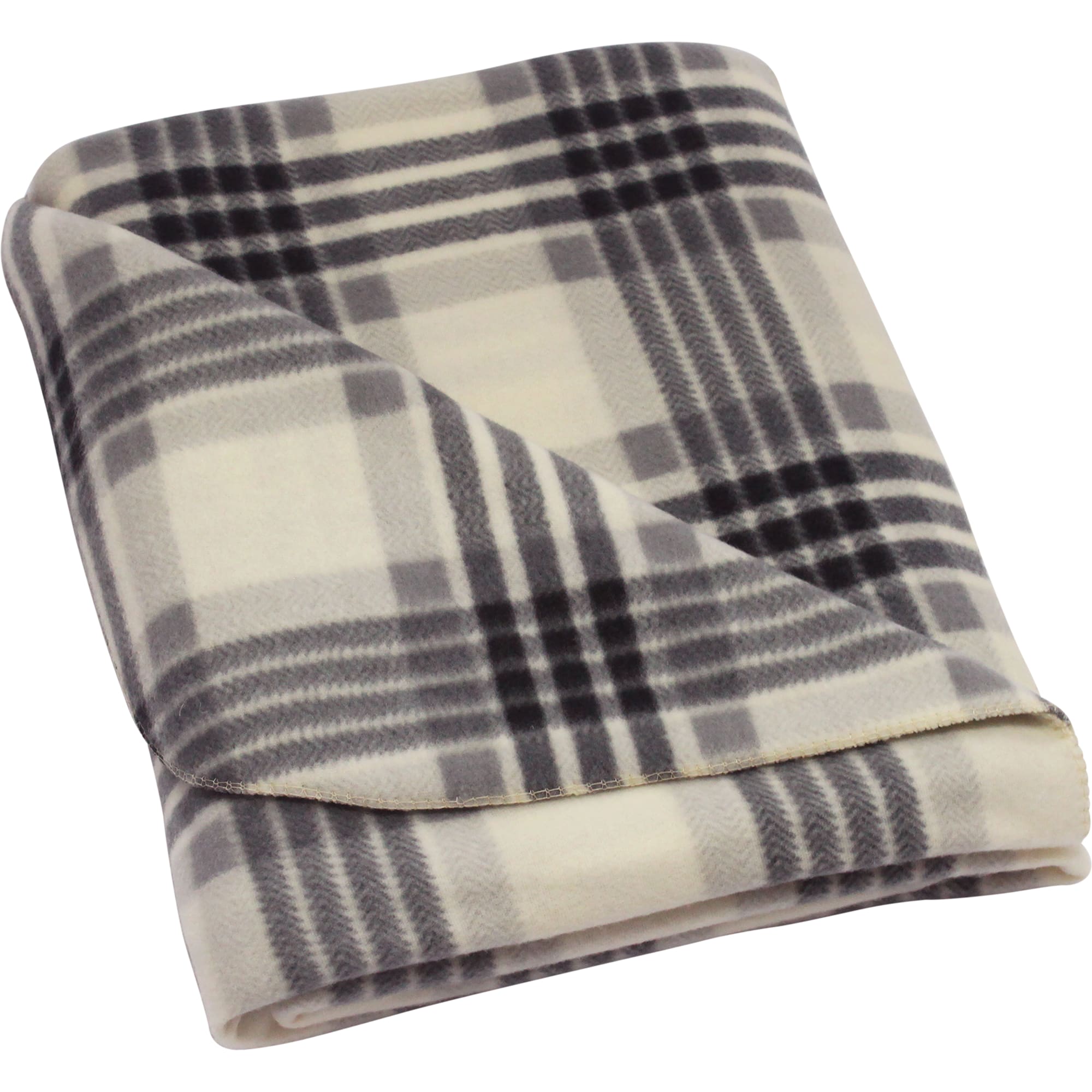 82553708 Плед «Basic» 130x170 см флис цвет белый/чёрный Santreyd  - Вид №2