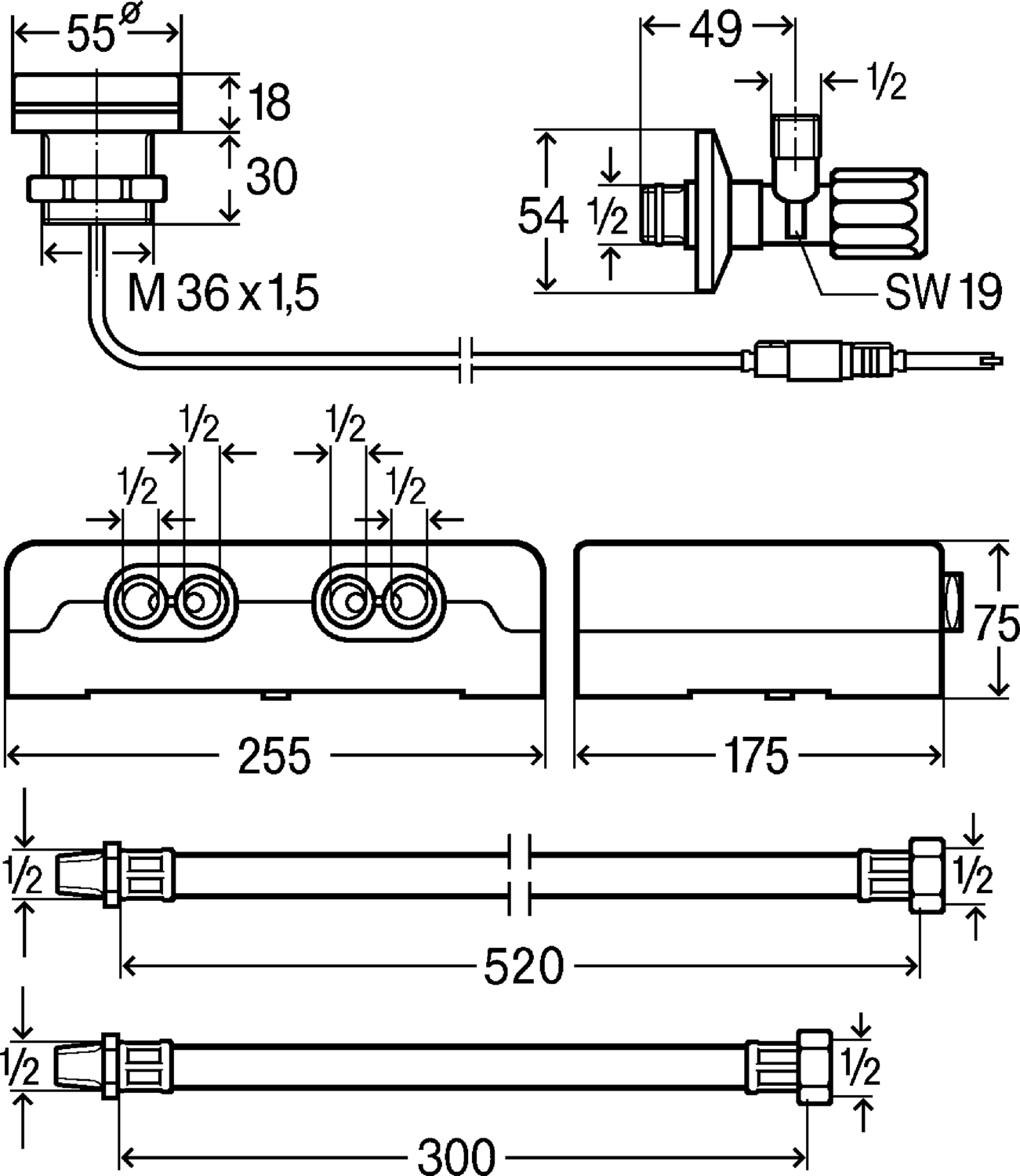 Канализационная арматура  Сифоны для ванн и душевых поддонов  Multiplex Trio E VIEGA 662 295 Модель 6146 Santreyd  - Вид №2