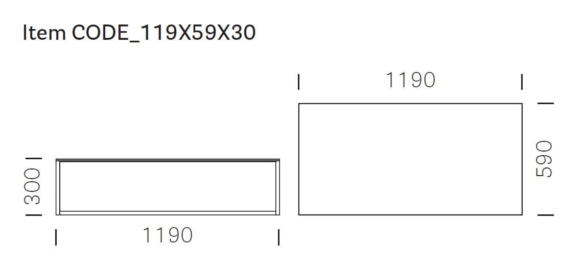 Журнальный столик для контракта Pedrali CODE 119X59X30 ARCH-00140815 - Вид №3