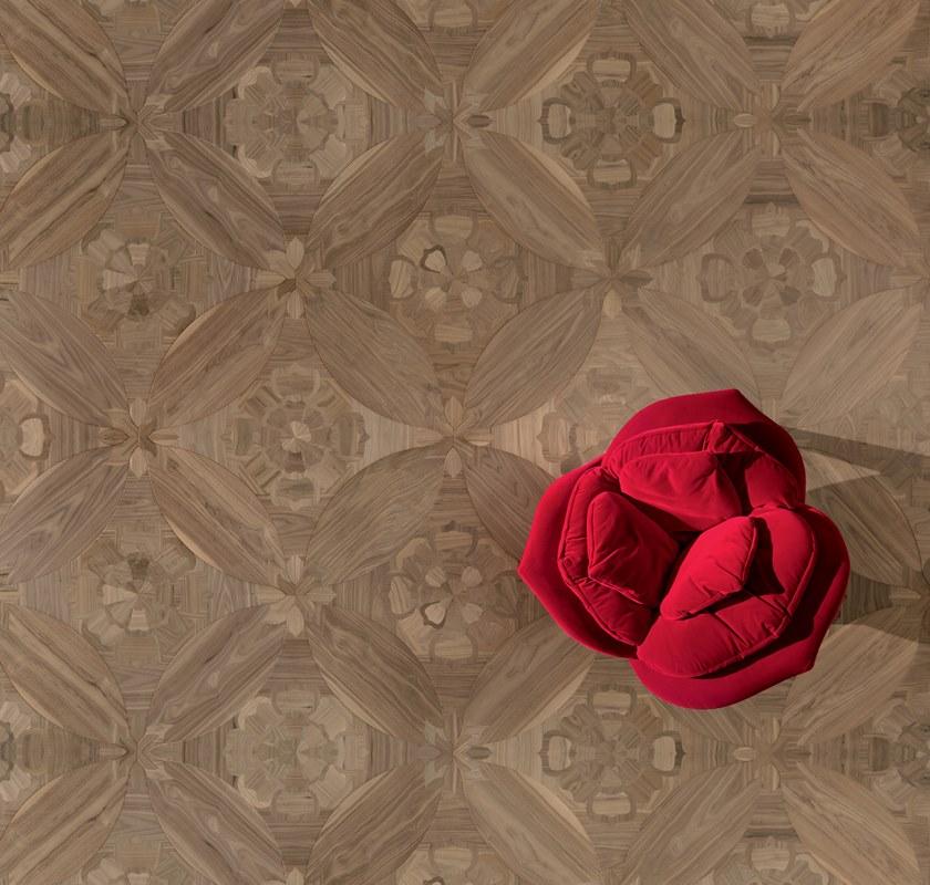 FOGLIE D'ORO Геометрический пол из орехового дерева I moduli design sun-id-1348738 - Вид №5