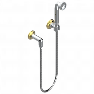 G29-53 Ручной душ с жесткой струей, шланг 1 м 50 см, держатель и колено 1/2’’ Thg-paris Charleston Хром/золото