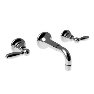 TC19LE403WSPB Настенный смеситель для раковины с тремя отверстиями, рычаг, 1920 (короткий излив) Thomas Crapper