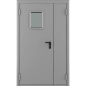 Дверь противопожарная EI60 остекленная 115x205 см левая RAL7035 82123240 STLM-2157650