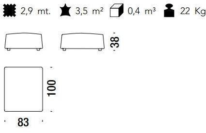 Moroso Прямоугольный пуф со съемным чехлом из ткани Highlands sun-id-1429106 - Вид №3