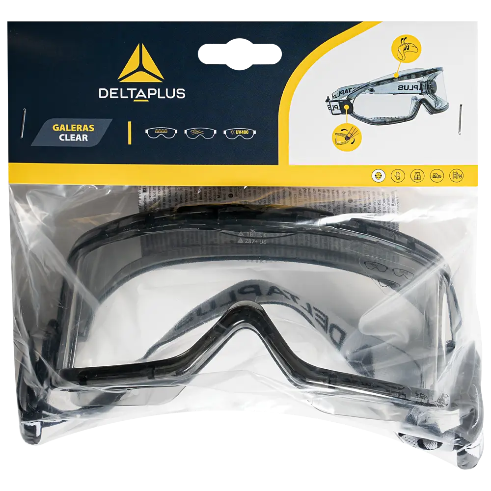 Очки защитные закрытые с обтюратором Delta Plus Galeras прозрачные STLM-2163748 - Вид №2