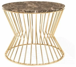 ANA ROQUE INTERIORS Круглый журнальный столик с металлической структурой и мраморной столешницей Luxury
