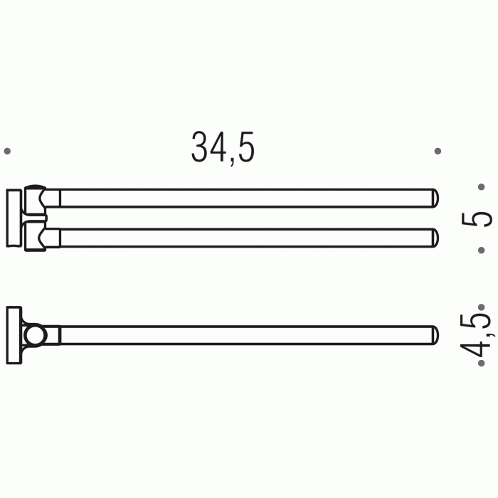 B2712 Полотенцедержатель 2-ой поворотный 35 см COLOMBO Basic Colombo Design - Вид №2