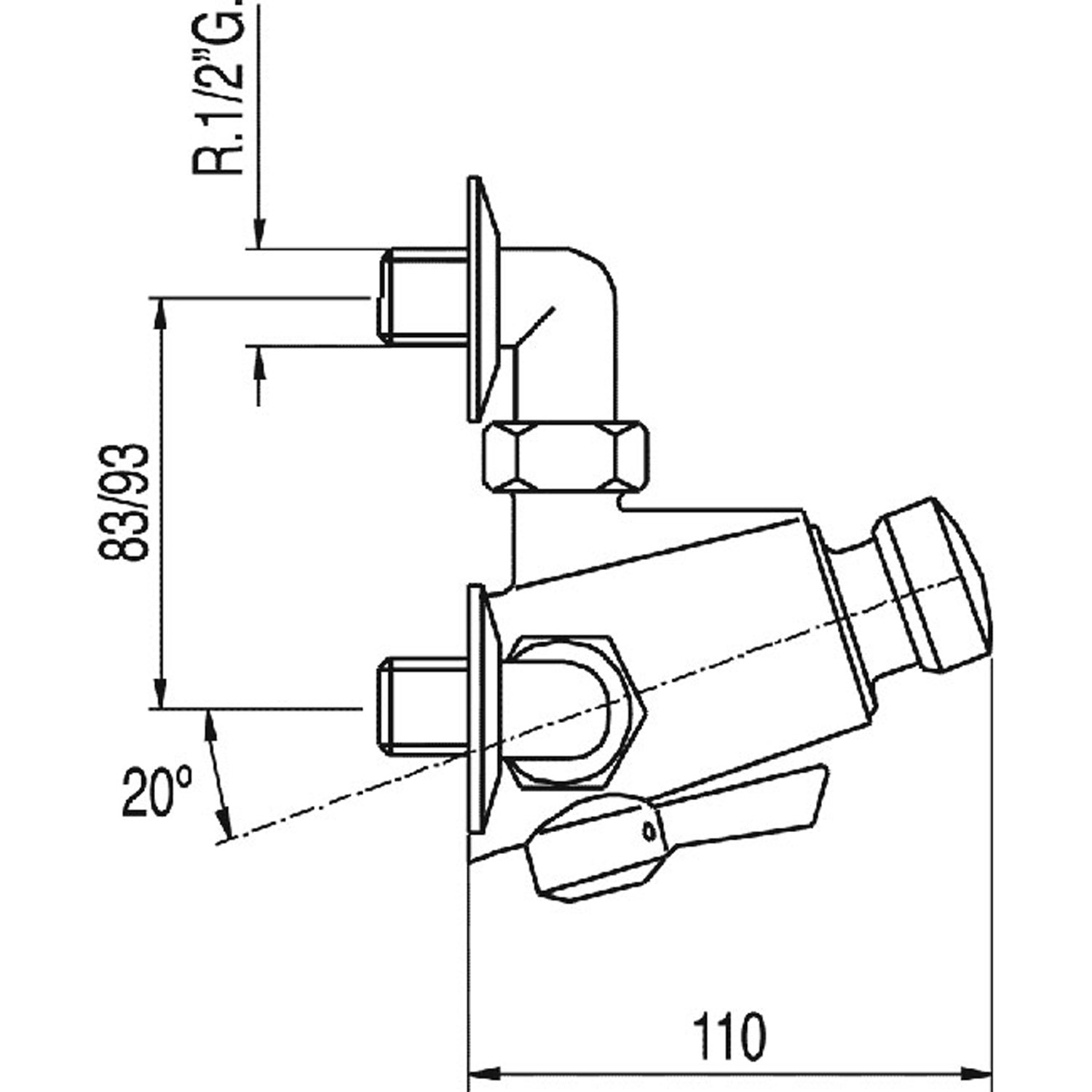 Настенный смеситель для душа с таймером и переключателем температуры-112162 TRES Temporizados - Вид №1
