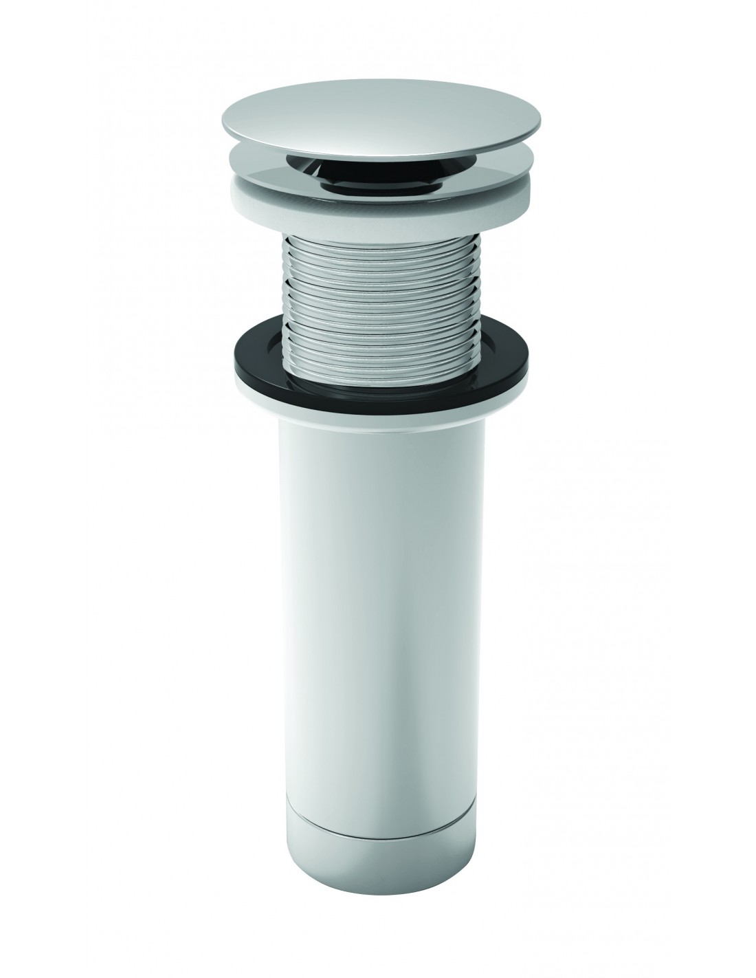 128500 000 00  Универсальный слив с вертикальным сифоном, без фонаря, Вертикальный сифонет, двустворчатый клапан Д. 65 мм, хромированная латунь Valentin Хром 