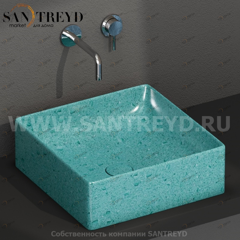 B6Q42GT Накладная раковина на столешницу  квадратная Ceramica Globo T-EDGE