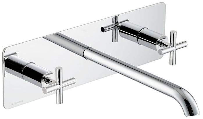 newform Смеситель для умывальника настенный на 3 отверстия с тарелкой Blink sun-id-1403031 - Вид №1