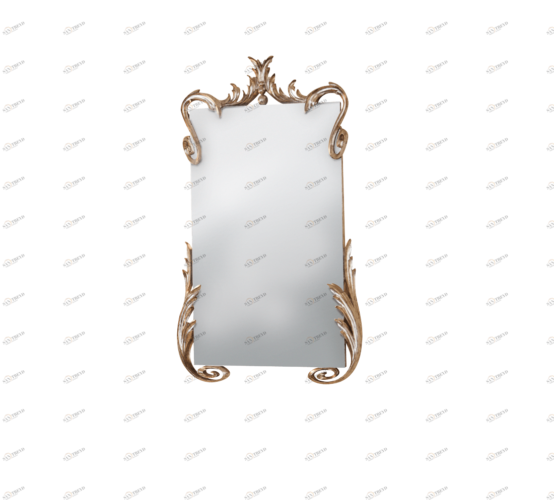 Gentry Home Адель Mirror hand carved wood frame Флорентийское серебро GH102672 