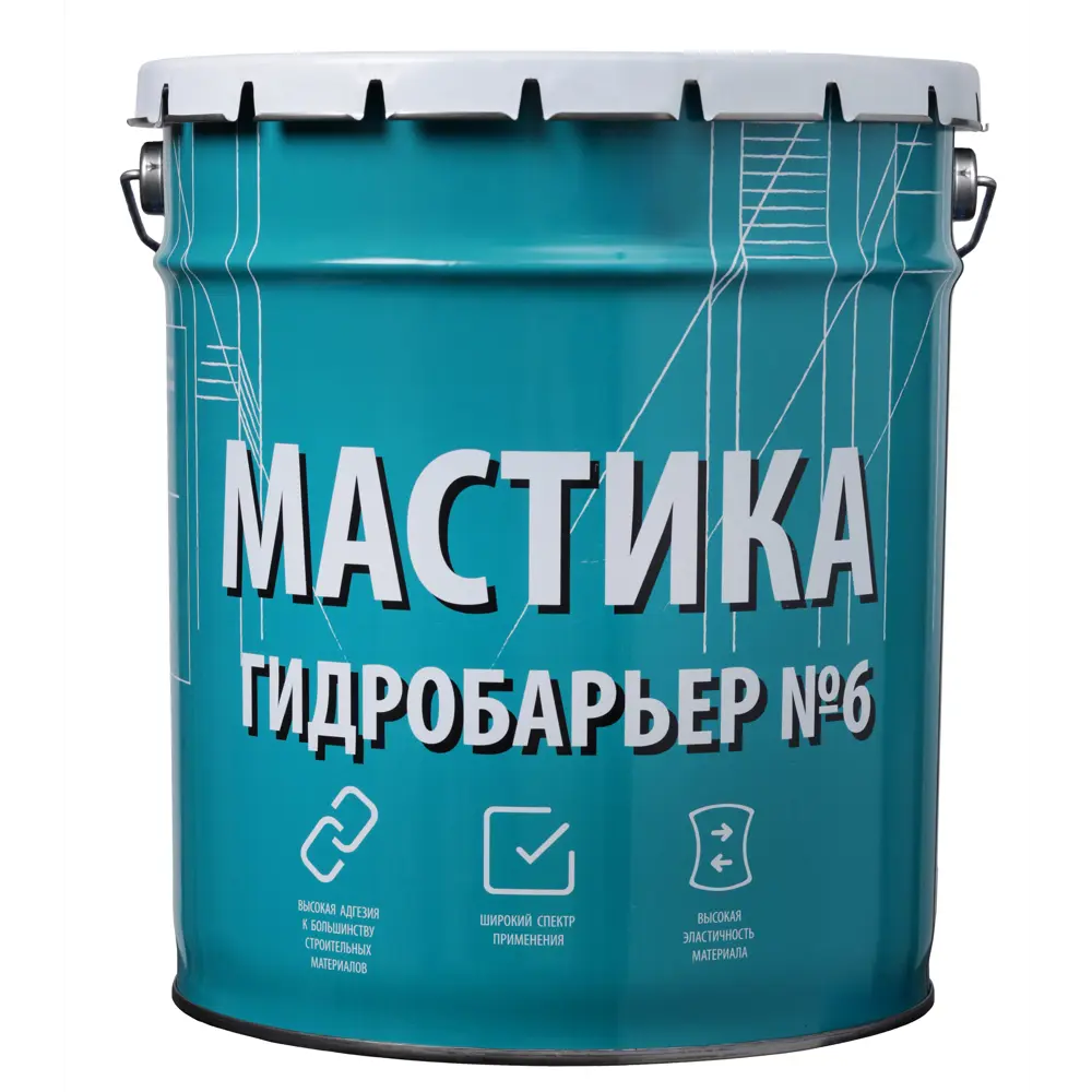 Мастика гидроизоляционная Гидробарьер №6 универсальная 18 кг 86731970 STLM-2124224 Santreyd Не применимо